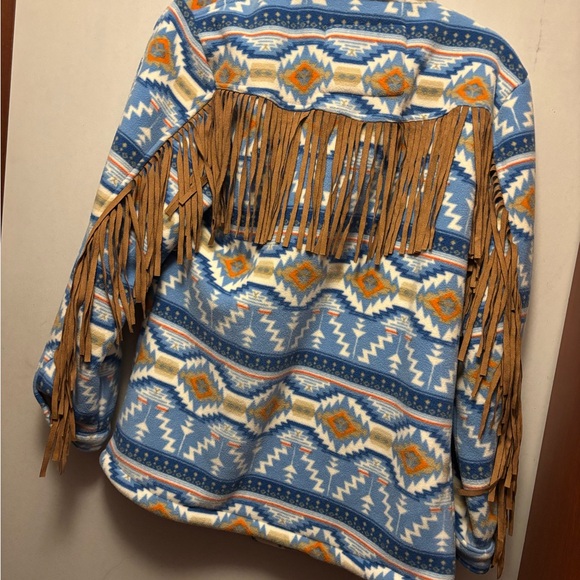 Aztec Patterned Blue Jacket - Picture 2 of 4